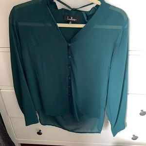 LULUS GREEN BLOUSE - SIZE SMALL
